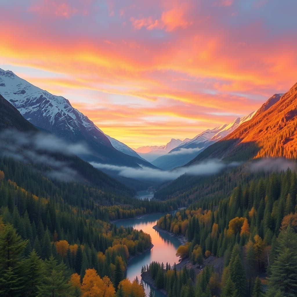 Golden Dawn Valley in Serene Harmony