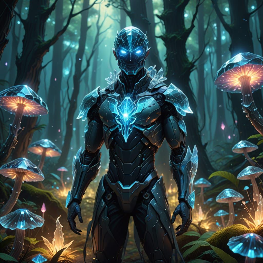 Ethereal Humanoid Basks in Triadic Radiance