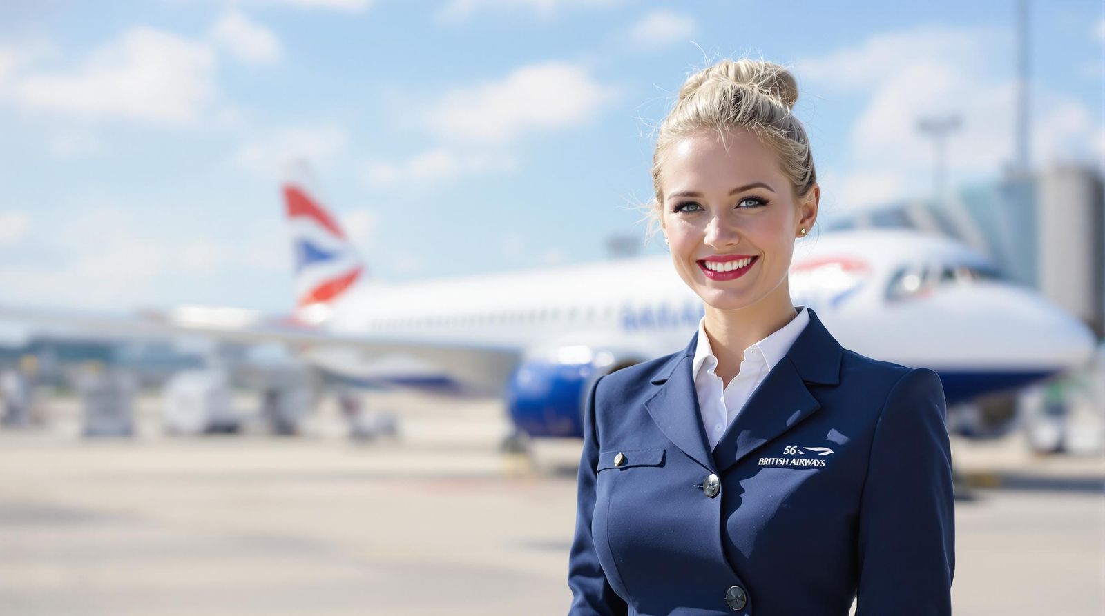 British Airways Flight Attendant Portrait in 8K