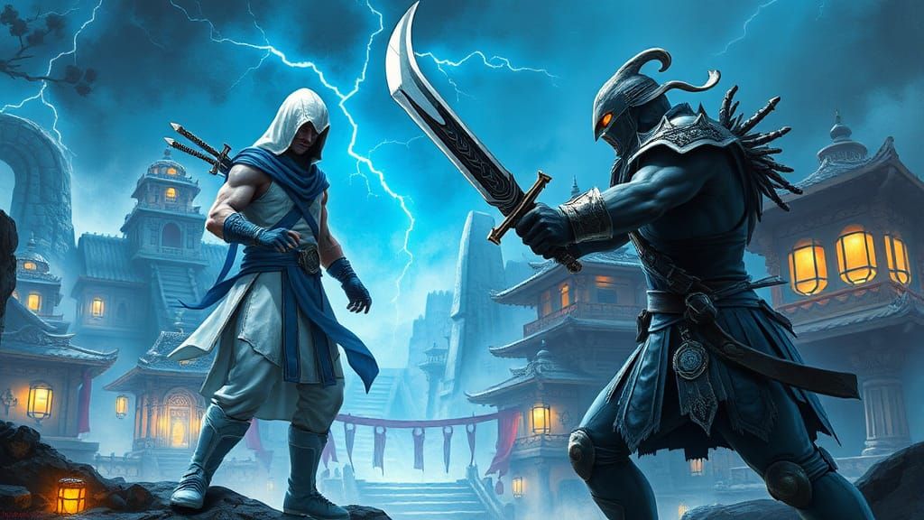 "You call those puny sticks swords?! THIS is a sword."  "Yeah? Well, I hope it's made of chocolate, because I'm gonna ma...