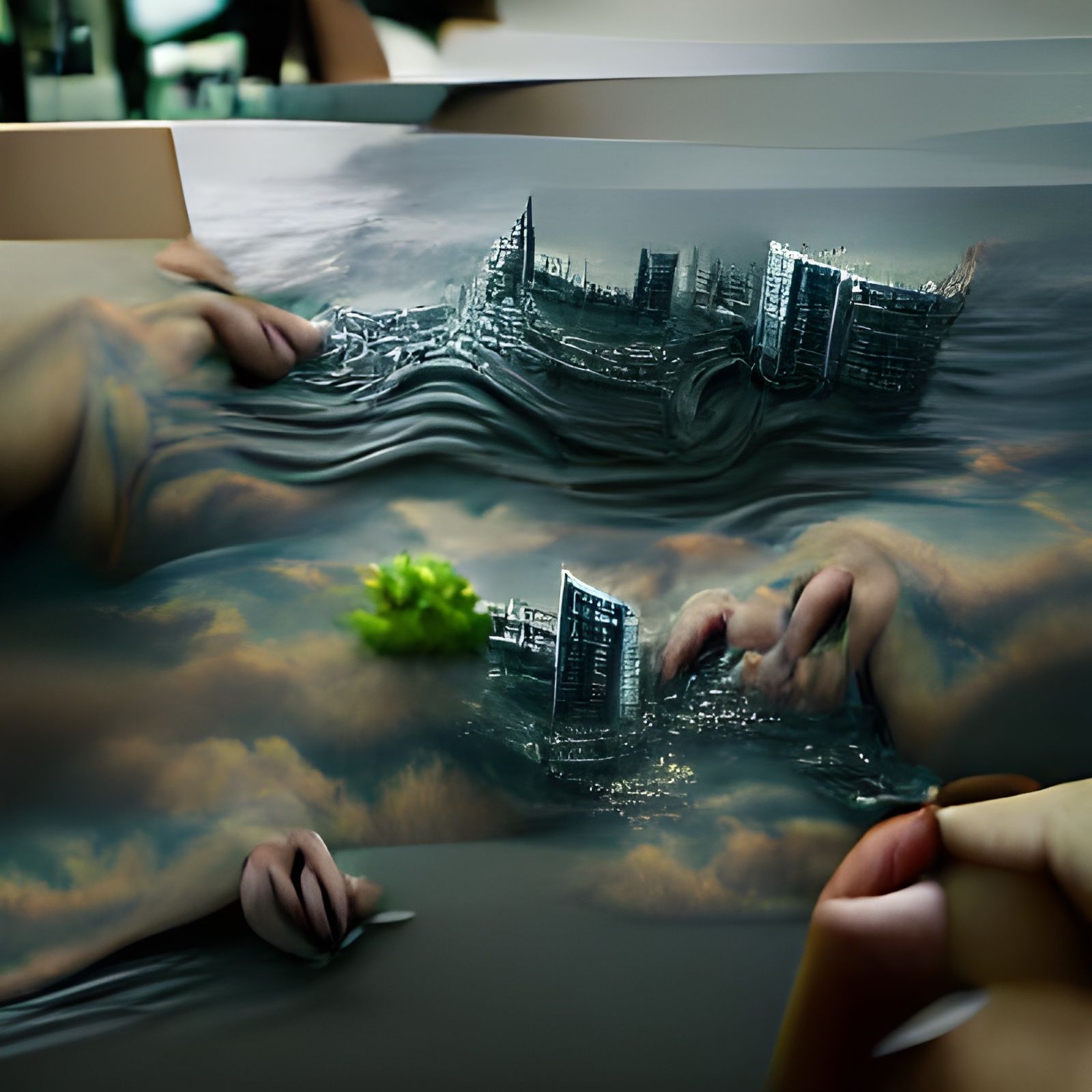 Drowned in Meaning: Detailed Matte Painting