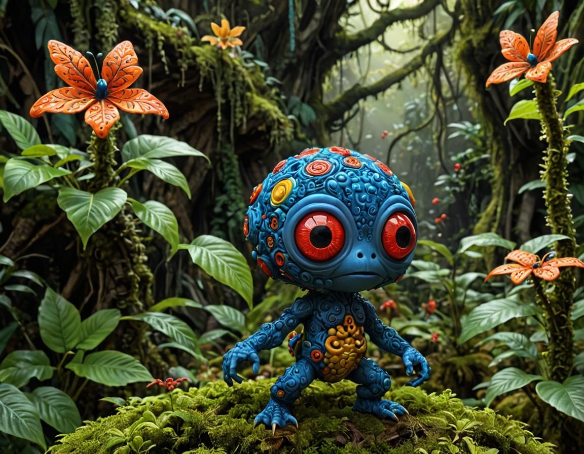 Rainforest Monkeys: Digital Illustration in Primary Colors