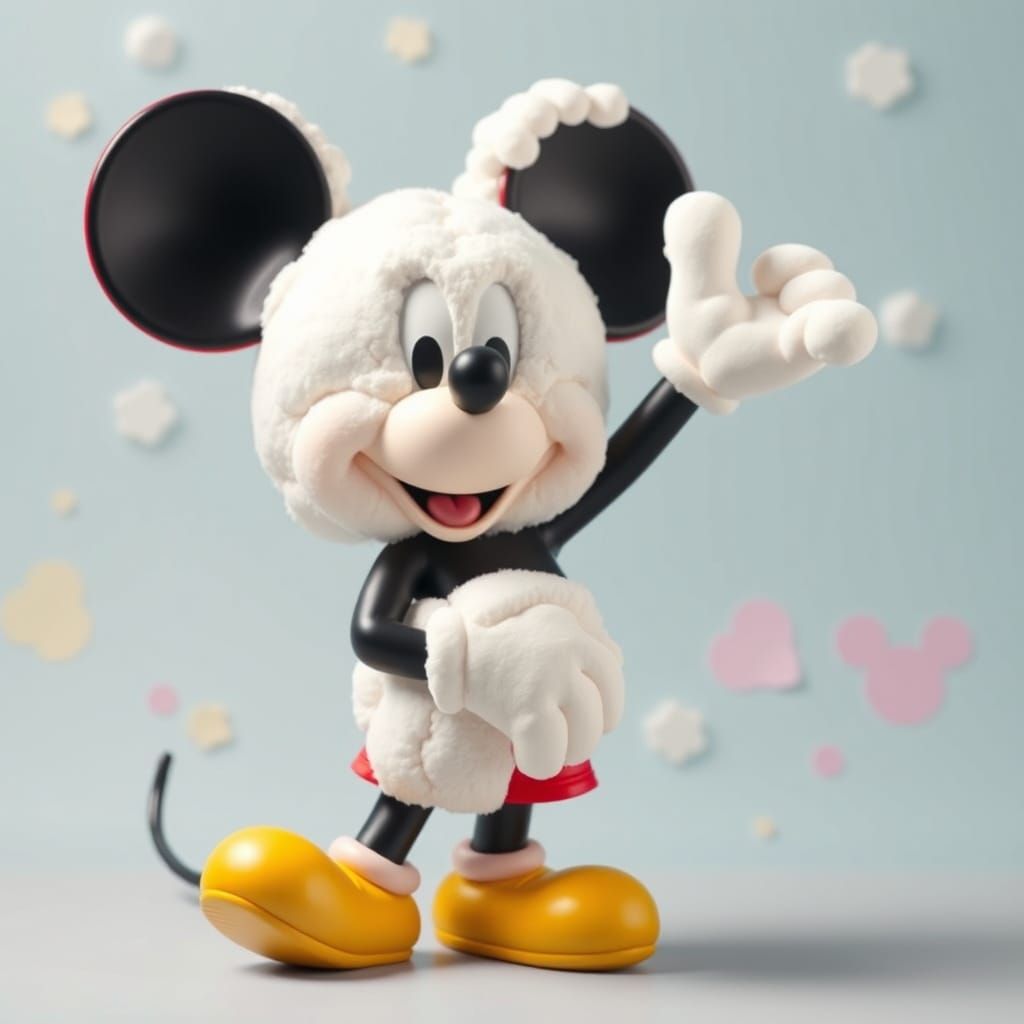 Marshmallow Mickey Mouse in Kawaii Pop Art Style
