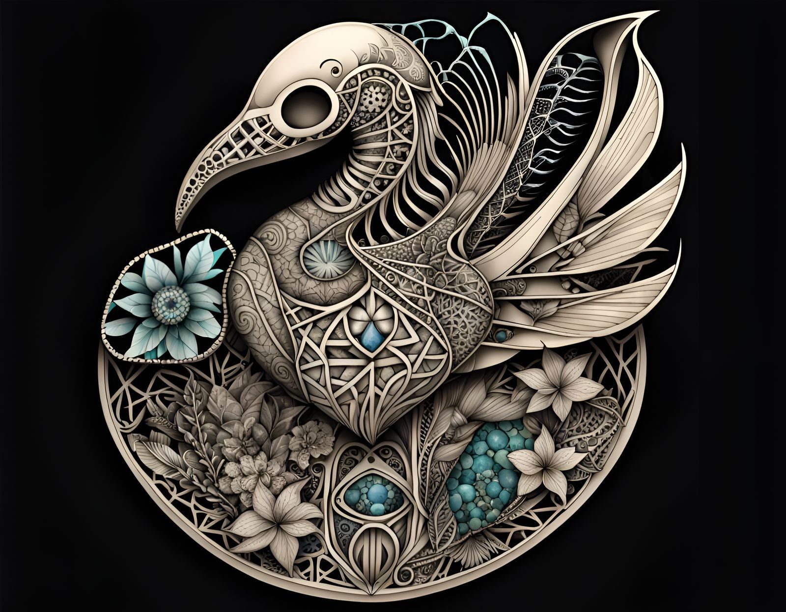 Surreal Australian Landscape with Quantum Zentangle Elements