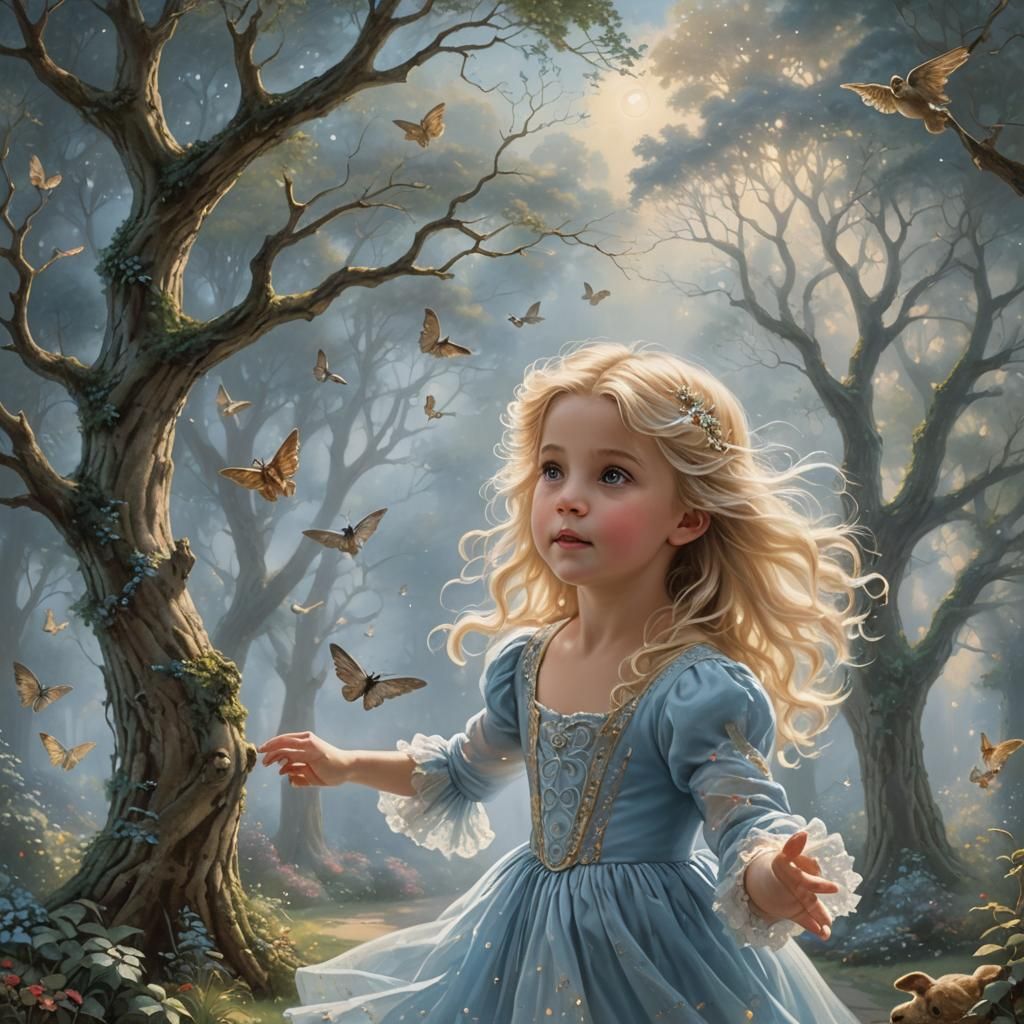 Ethereal Regency Child in Fantasy Landscape