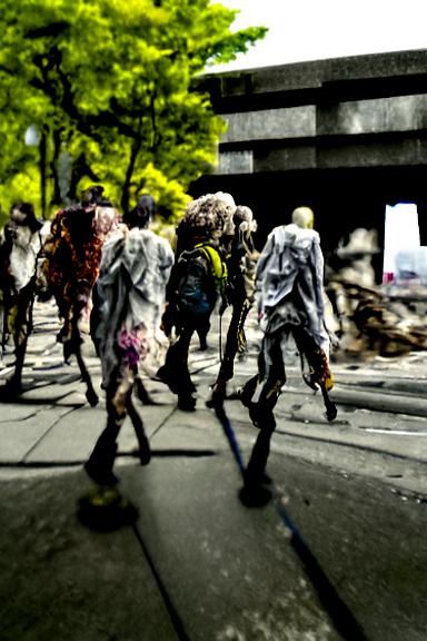 Samurai vs Zombies in Post-Apocalyptic City