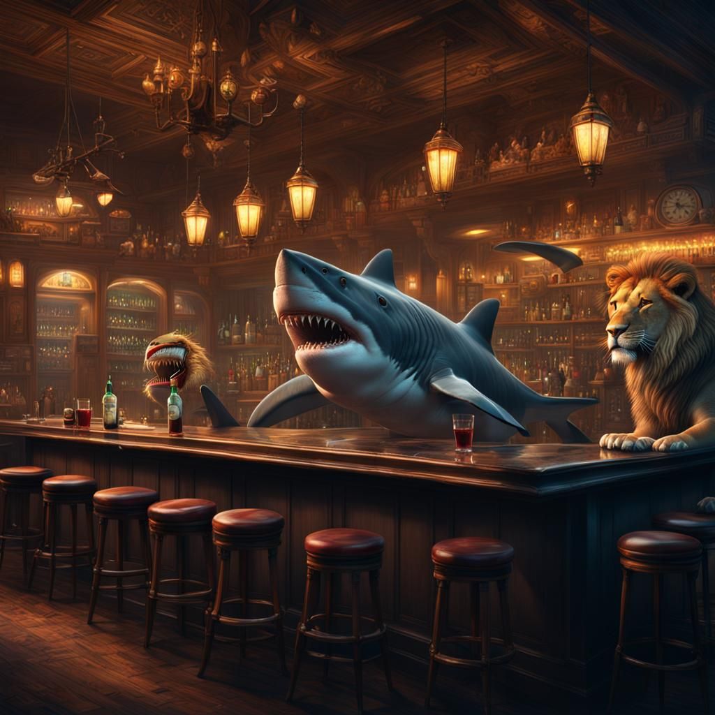 Animals at a Bar: Digital Matte Painting