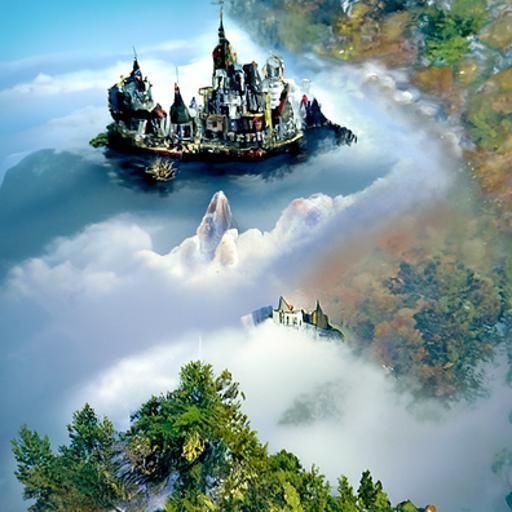 Ethereal Medieval Castle in the Sky