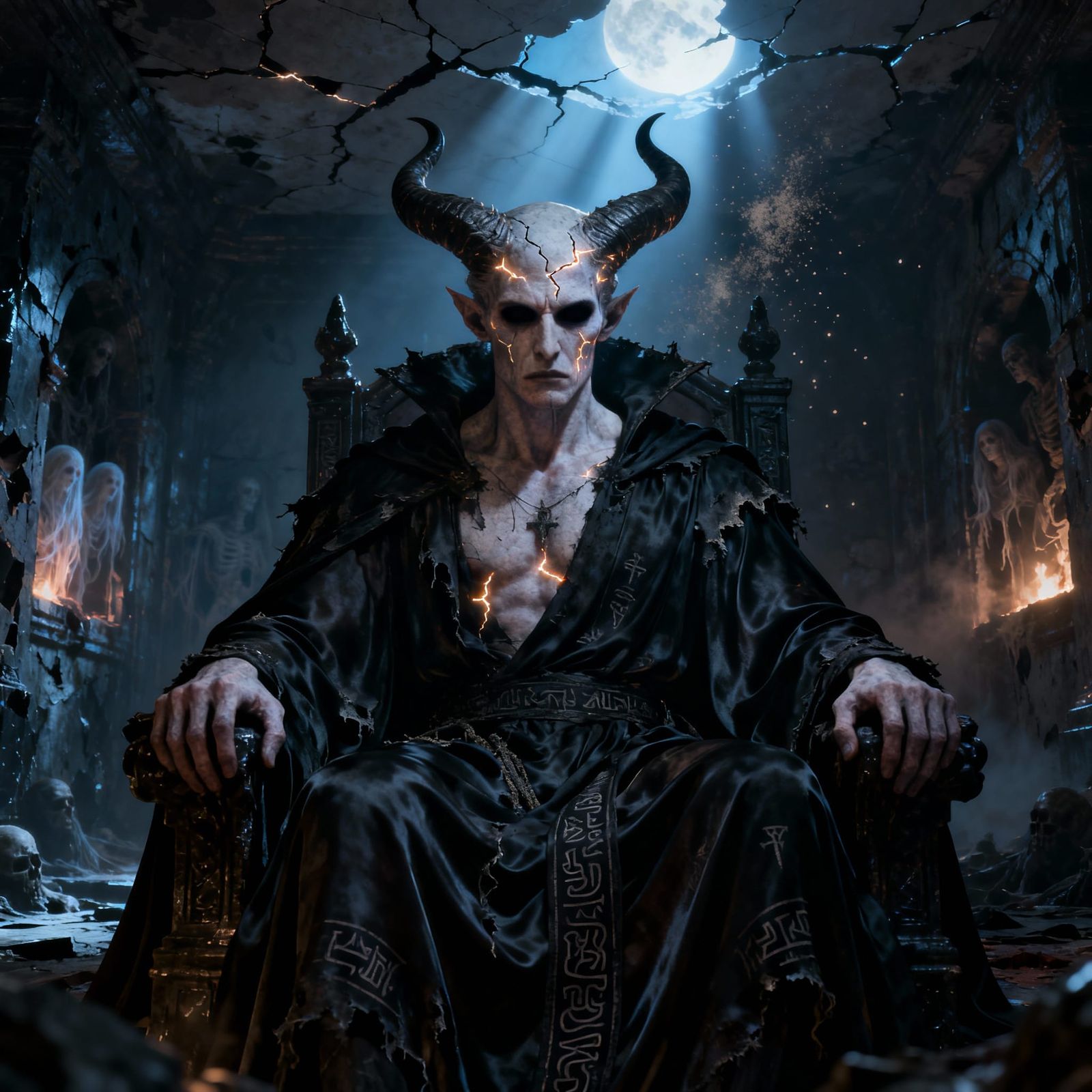 Cinematic Portrait of a Sorrowful, Powerful Satan