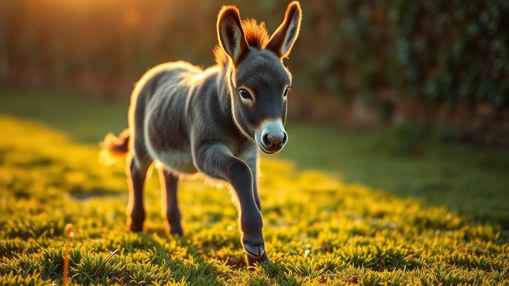 Baby donkey running