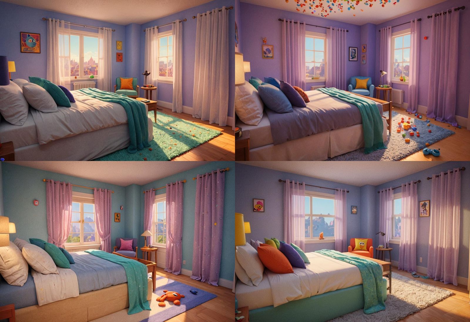Person on Bed: Pixar-Style 3D Digital Art