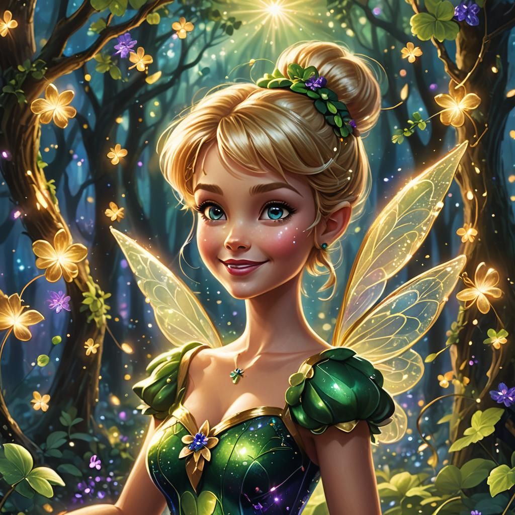Tinker Bell in Enchanted Forest Concept Art