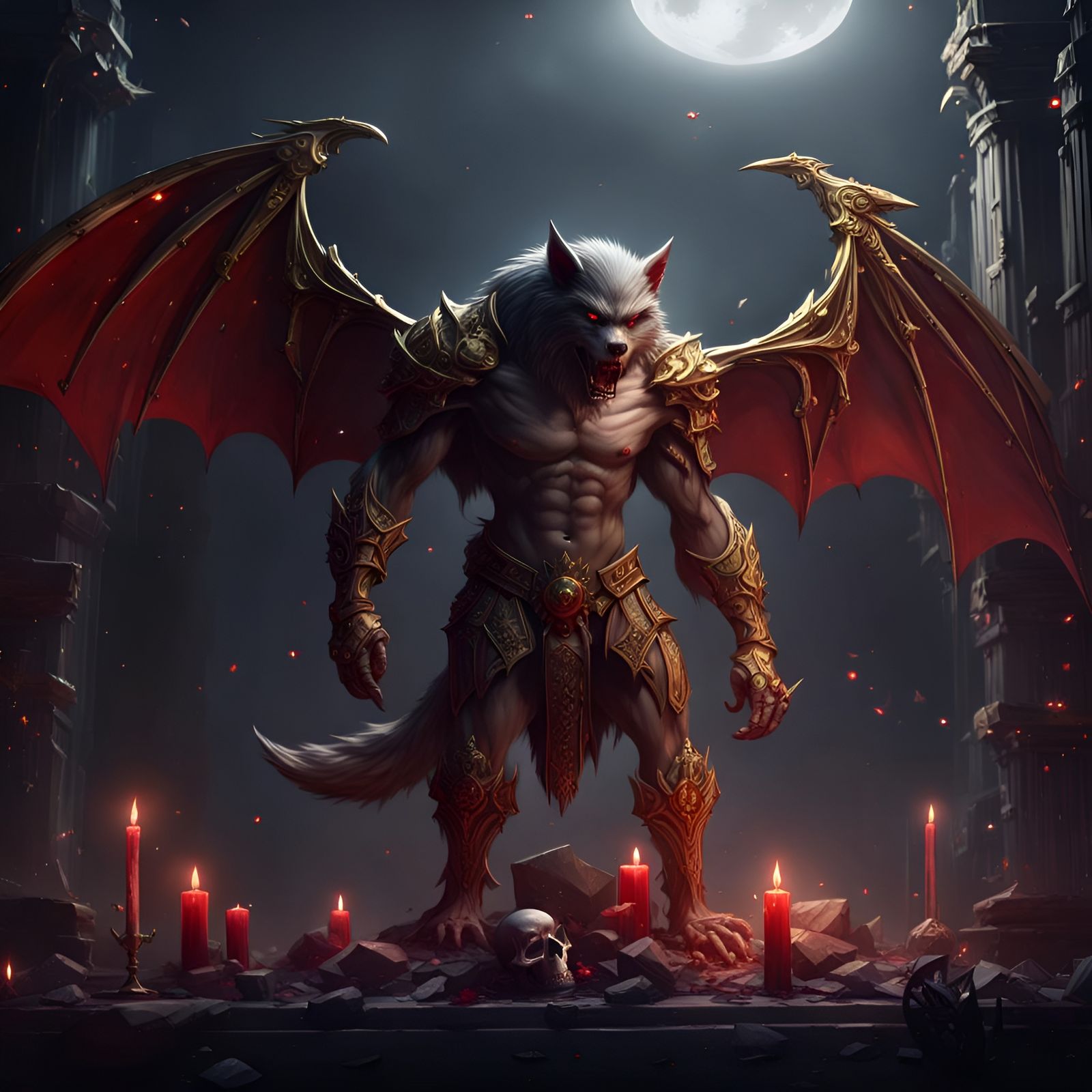 Werewolf King in Dark Fantasy Concept Art