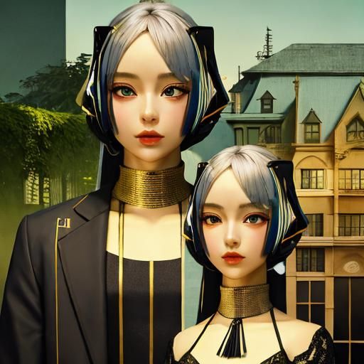 Abstract Digital Art in Synthwave Holographic Style