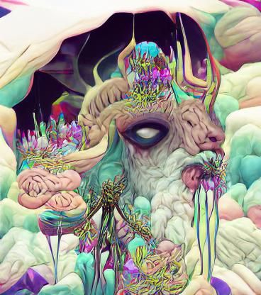 Psychedelic Eidolon of Avarice Fantasy Illustration