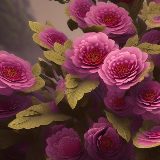 Most Beautiful Flower on Earth in Rococo Style