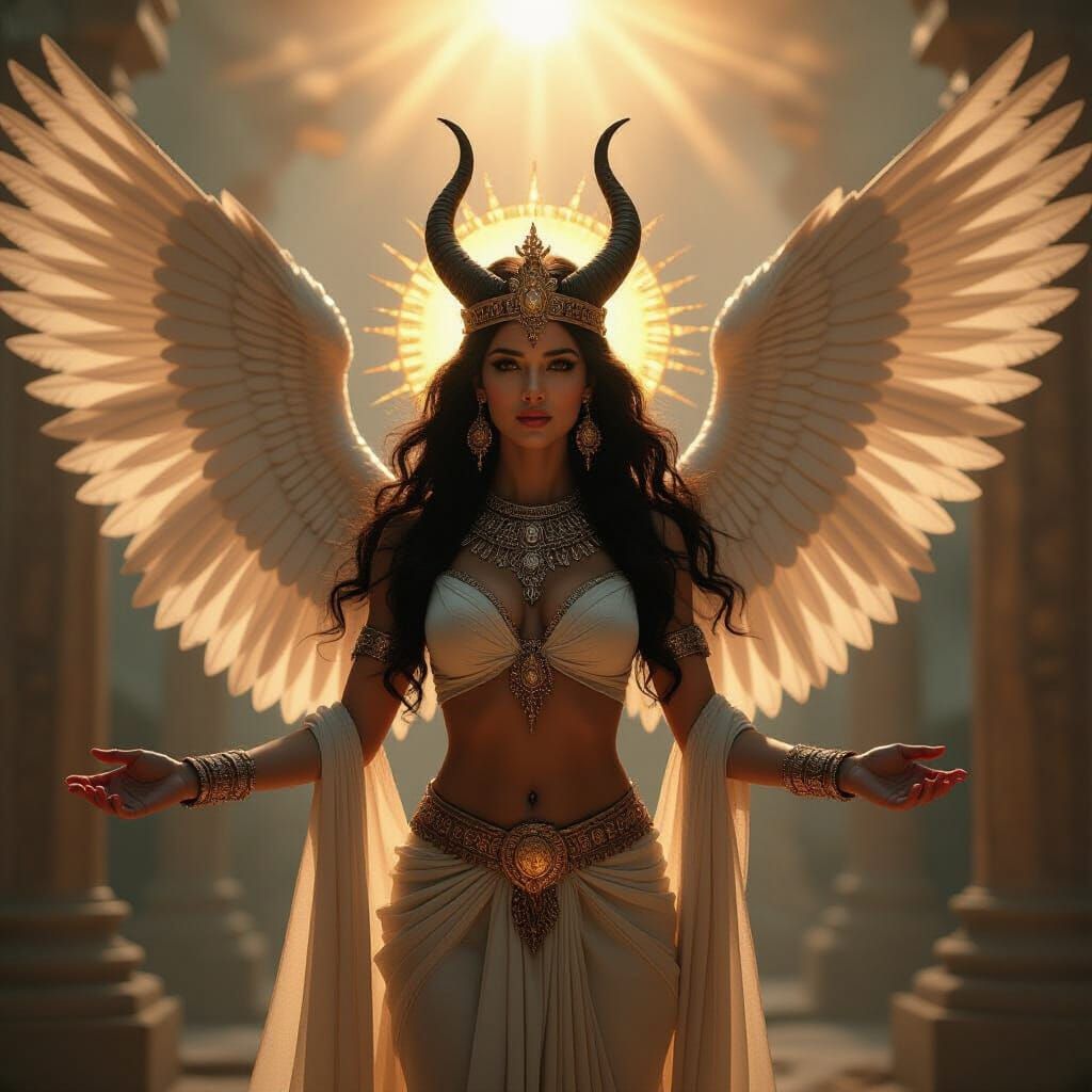 Isis Goddess of Magic and Love in Cinematic Film Still