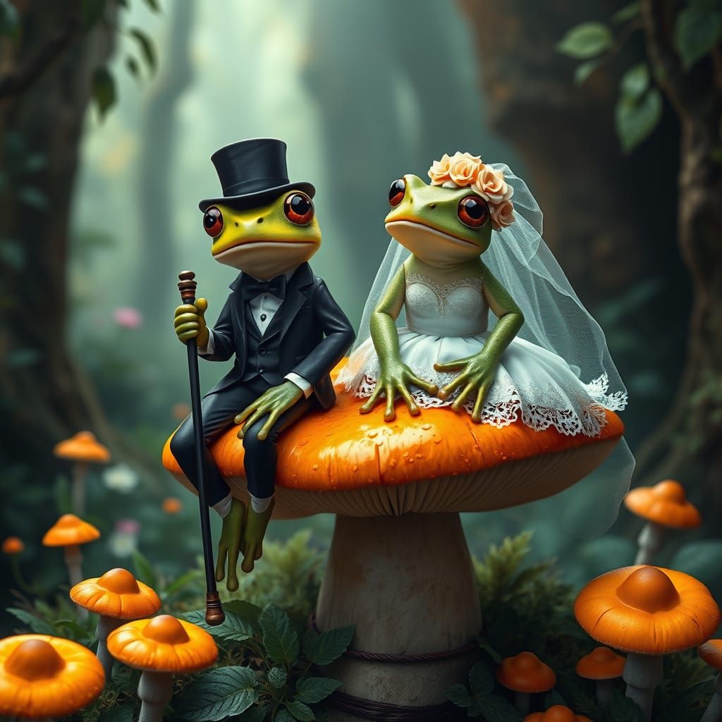 A whimsical and enchanting portrayal of two anthropomorphic ...