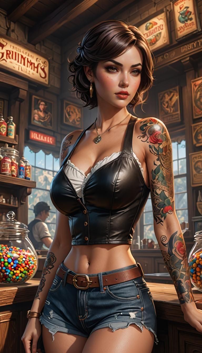 Sweet-Tart Pin-Up Art in Ethereal Style