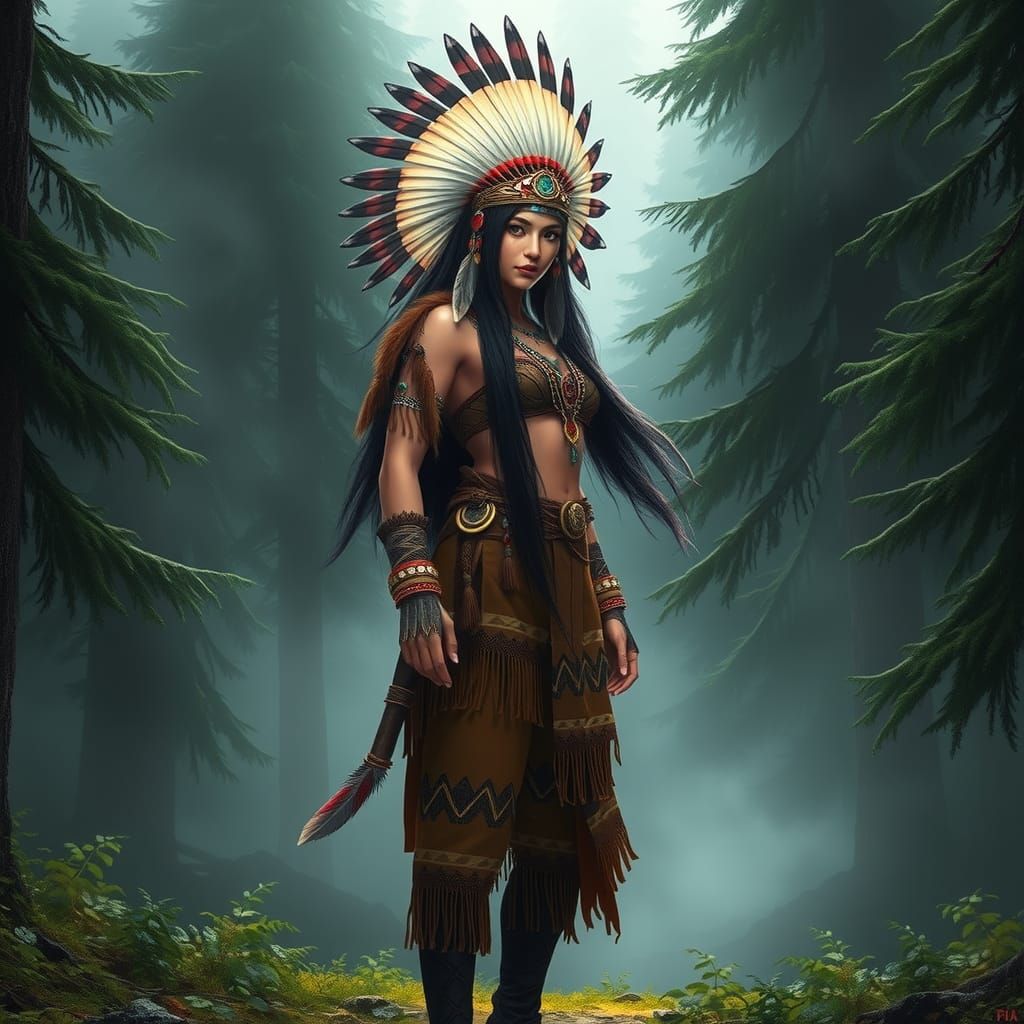 Native American female RPG character