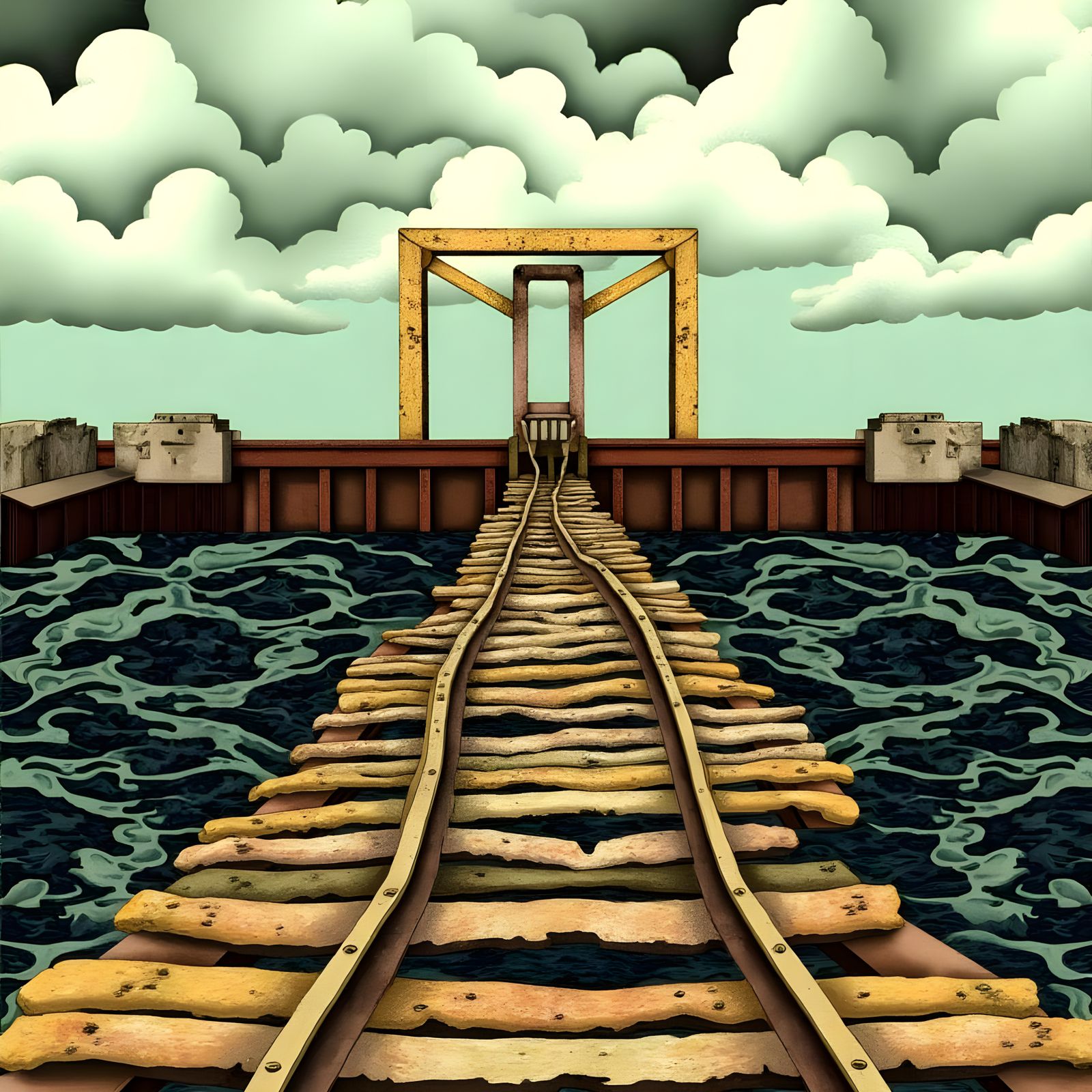 Chicago Imagist Rail Bridge in Decay