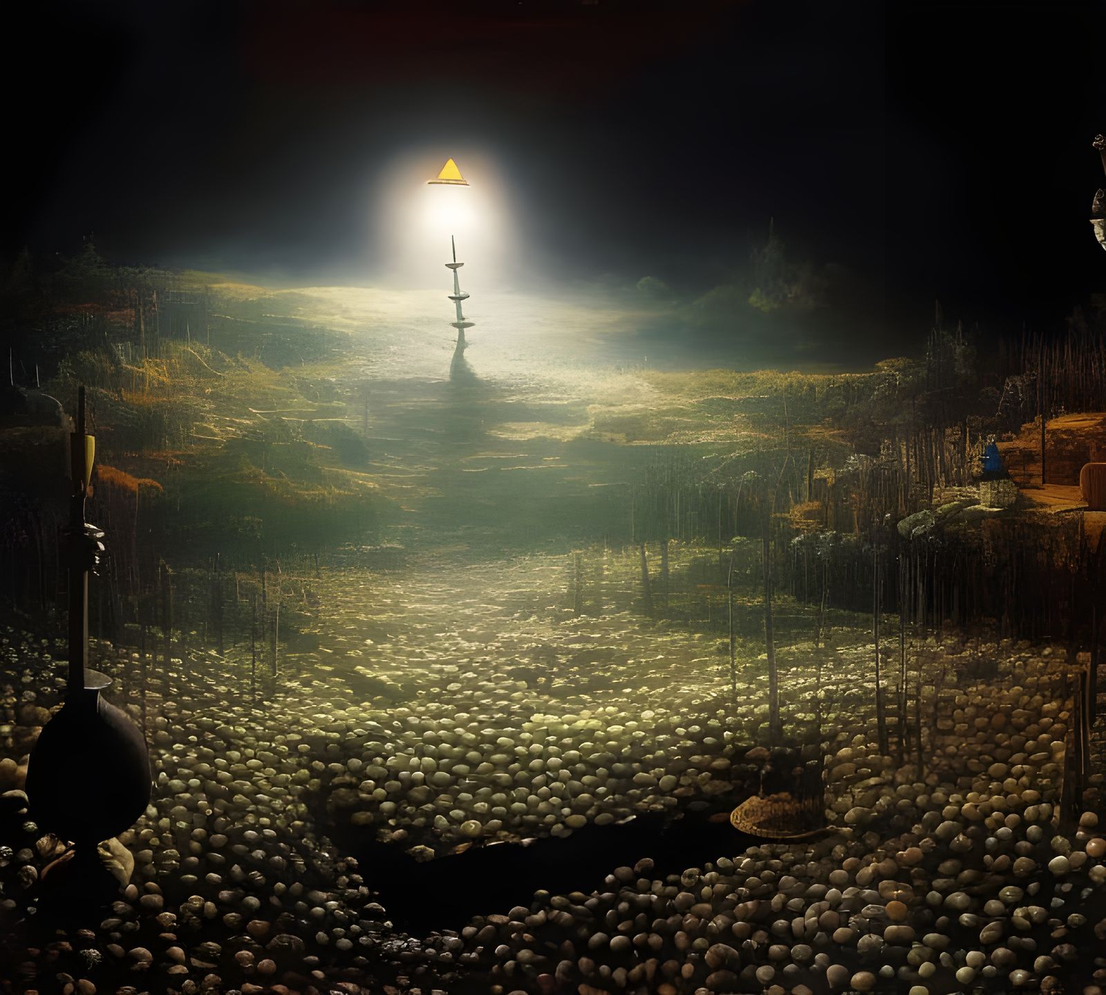 Mushroom Landscape: Dreamy Abstract Art in Hyperreal Detail