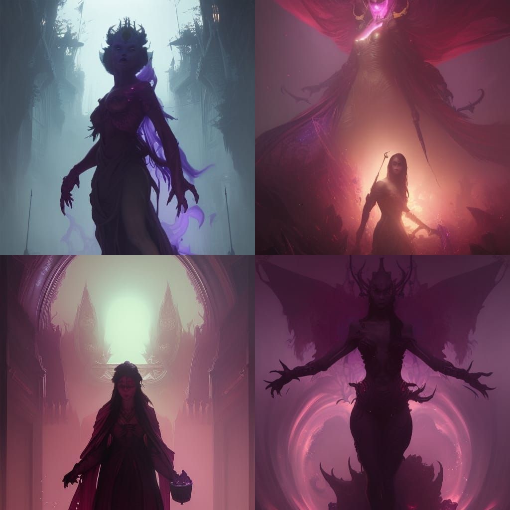Purple Demon in Dark Fantasy Concept Art