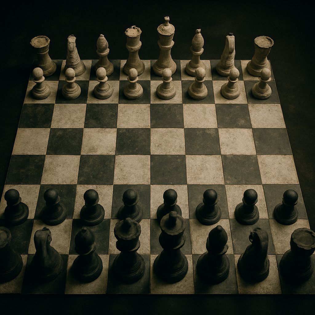 Giant Marble Chessboard in Obsidian, Eroded Stone