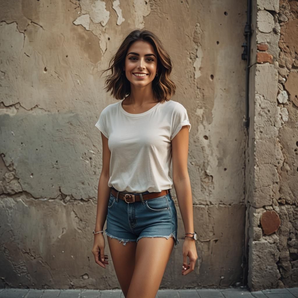 Gorgeous Italian Woman in Cinematic Film Still