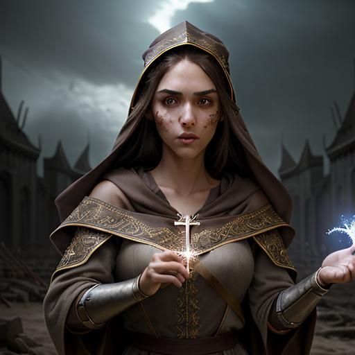 Cleric Adela's Battlefield Blessing: Action Painting