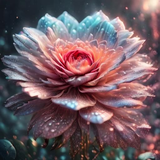 Ethereal Glass Roses with Warm, Soft Lighting