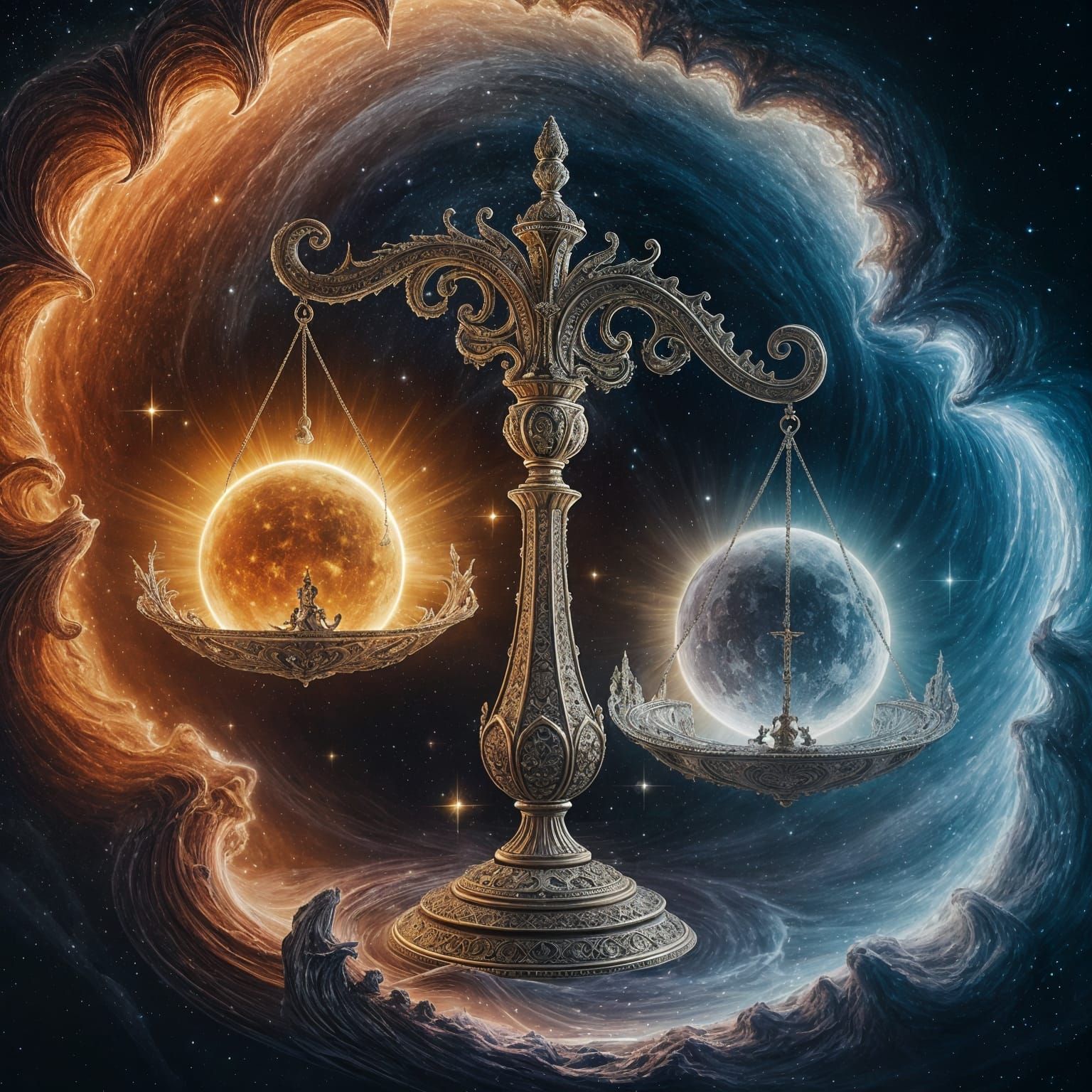 Scales in Space: Sun and Moon in Equilibrium