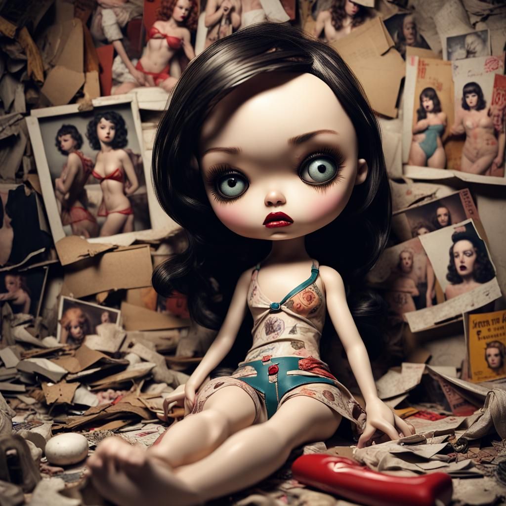 Sad Chibi Doll Trapped in Dirty Room