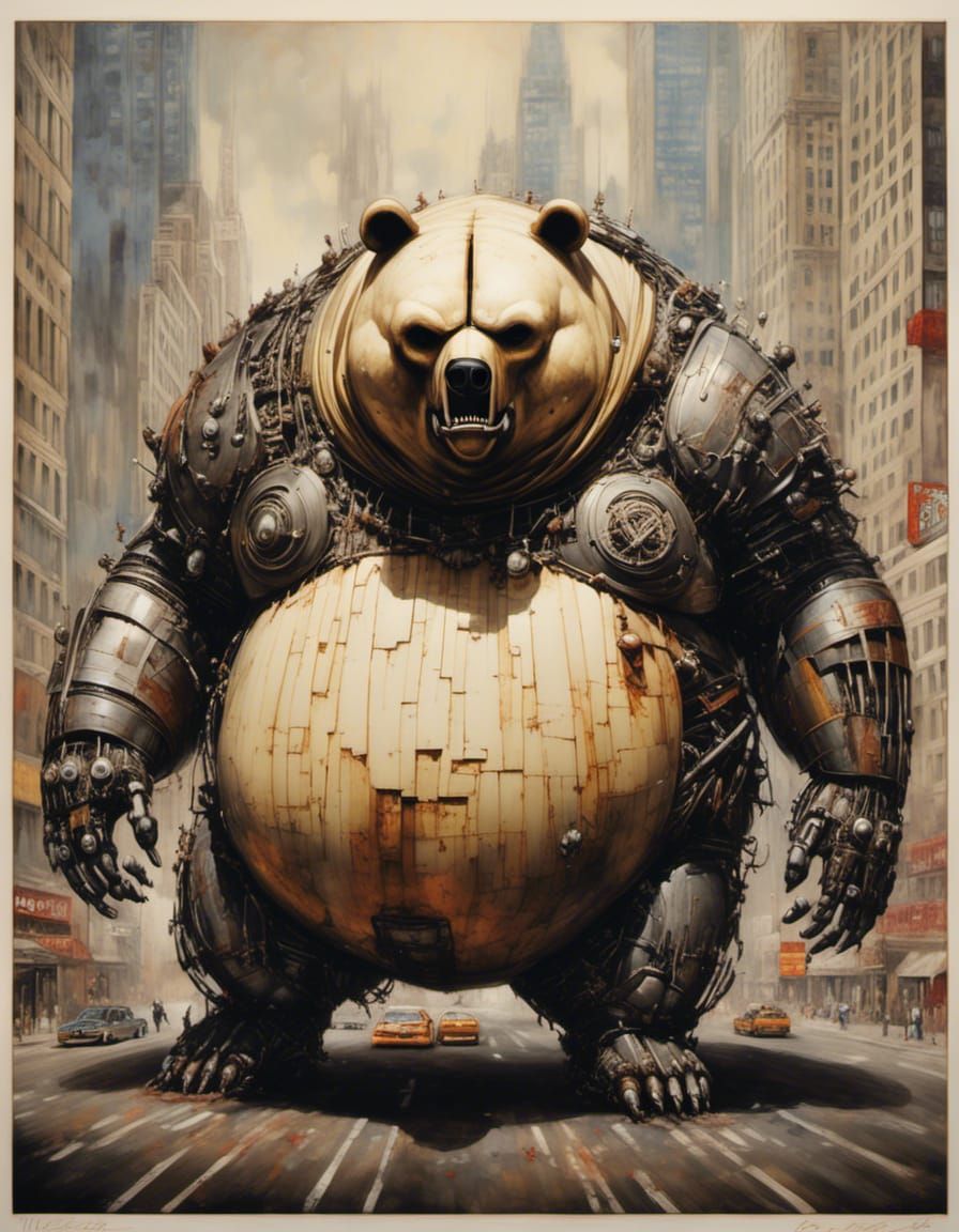 Obese Cartoon Bear in New York