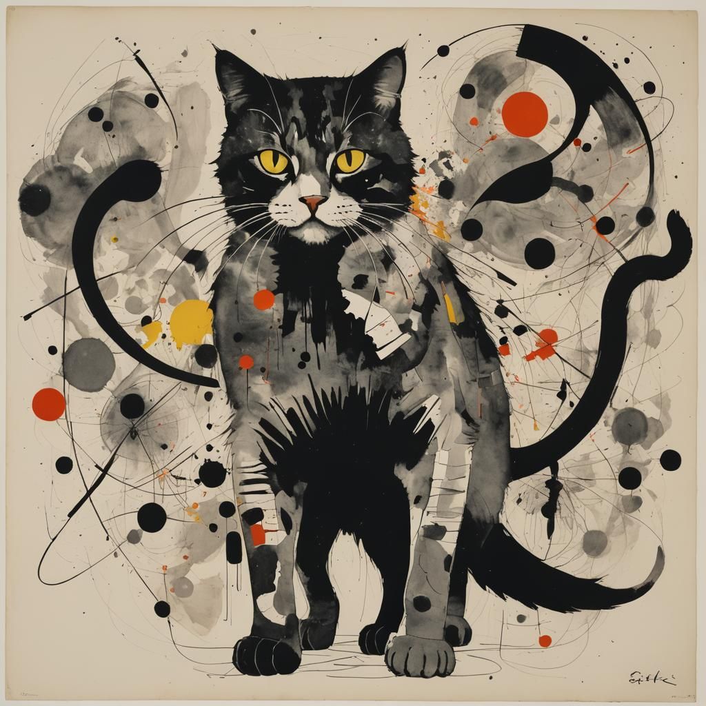 Concept Art Cat in Filmic Lyrical Abstraction