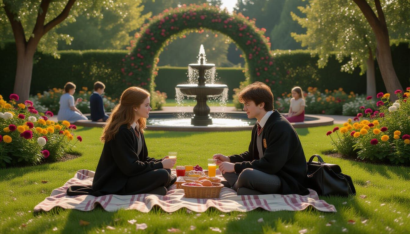 Harry Potter and Ginny Weasley Picnic, Salvador Dali Style