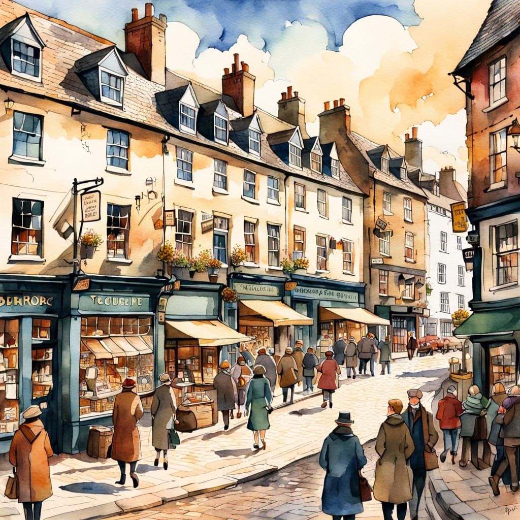 Old English town street.