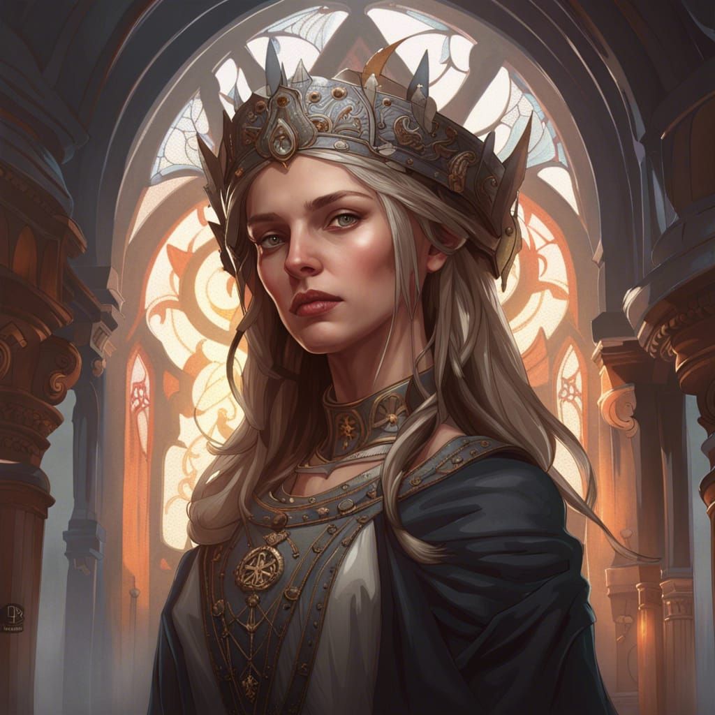 Slavic Princess Portrait in Dark Academia Style