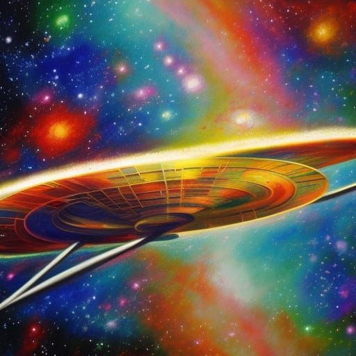 Starship Enterprise at Warp Speed: Expressionist Painting
