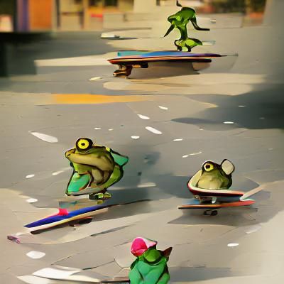 Skateboarding Frogs Generated by AI