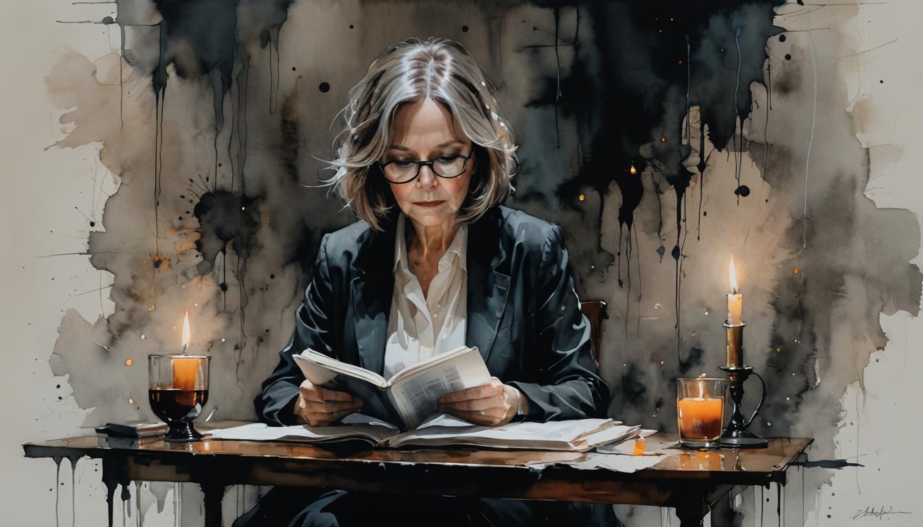 Surreal Candlelit Portrait of a Reader