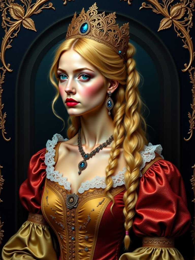 Tsarina Eudoxia in Traditional 1689 Russian Wedding Attire