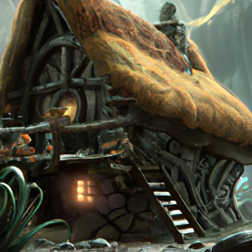 Fantastical Chocolate Cottage: Detailed Matte Painting