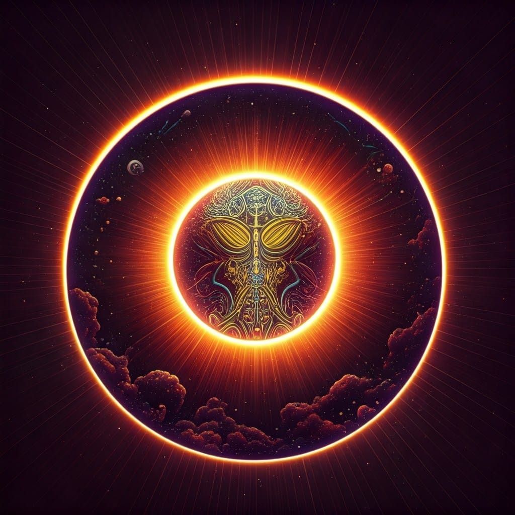 Astral Being Emerges from Cosmic Eclipse