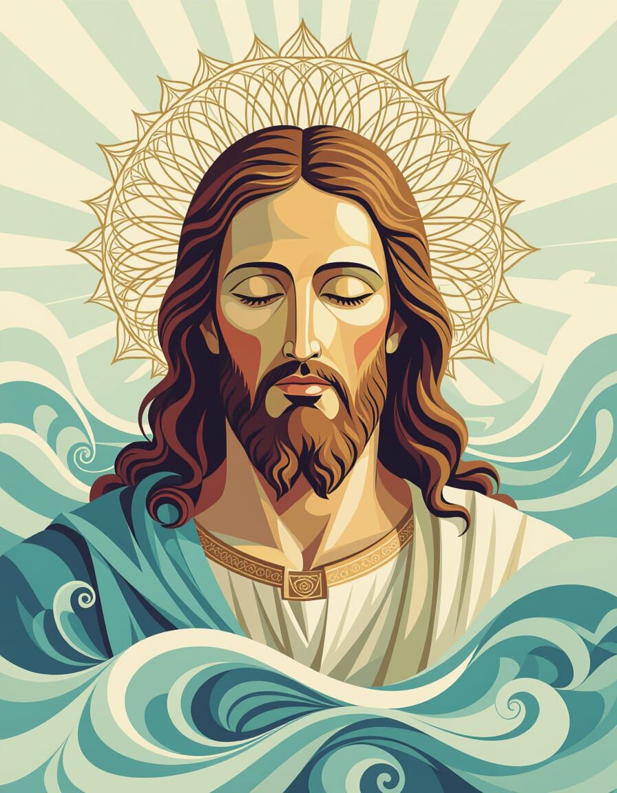 Jesus as Divine Tenderness Abstract Fractal Art
