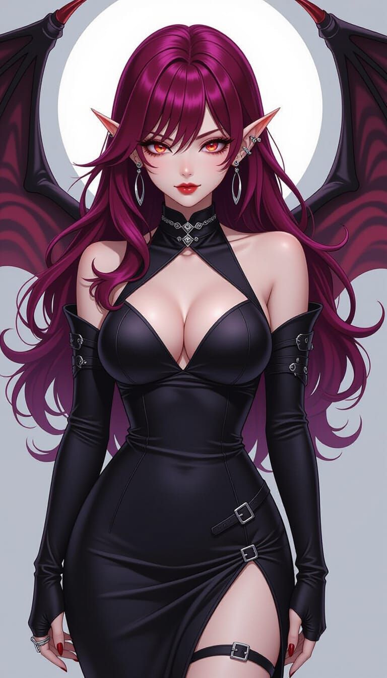 Fantasy Demon Woman in Manga Anime Style