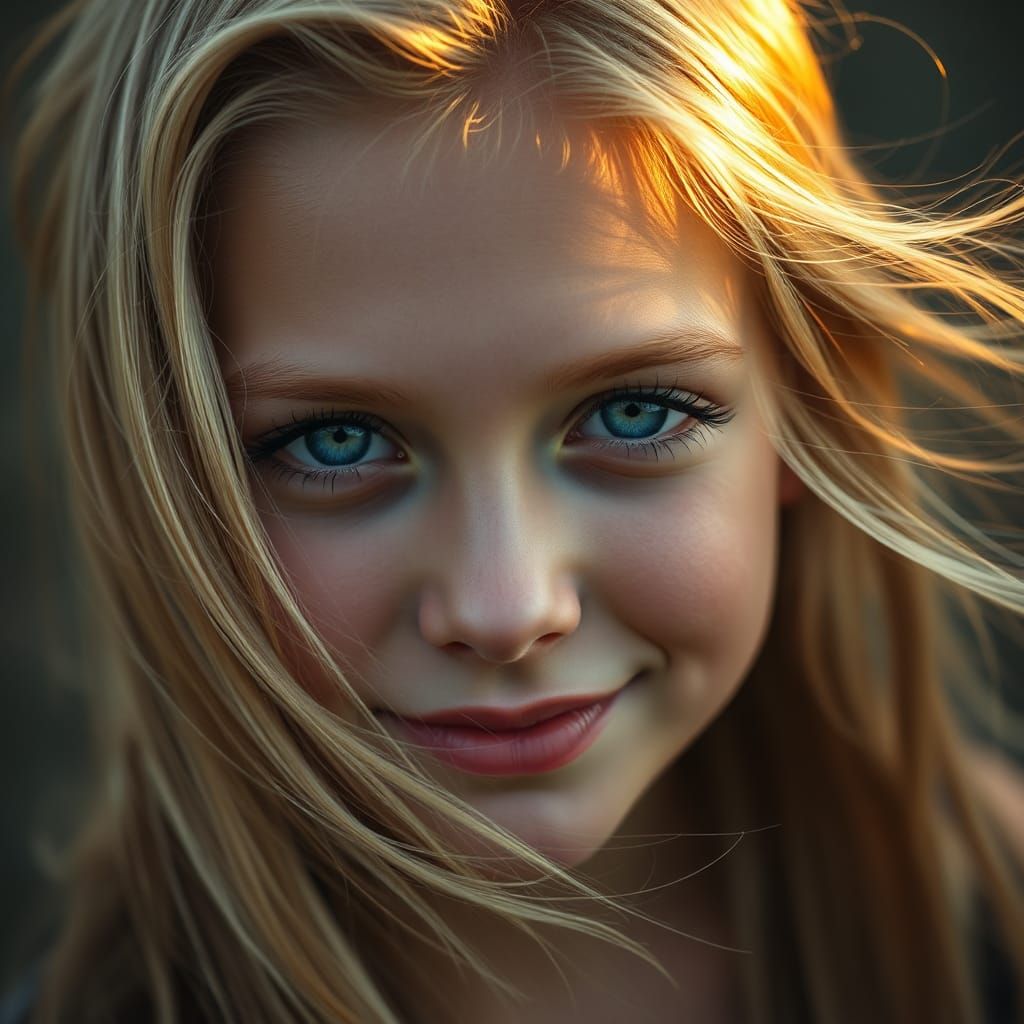 Hyperrealistic Portrait of a Blonde Woman