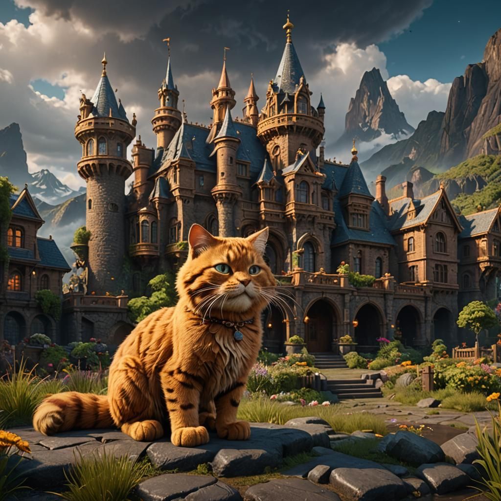 Garfield: Detailed Matte Painting in Deep Color