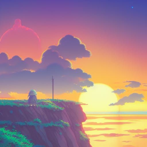 Sundrop and Moondrop in Studio Ghibli Anime Style