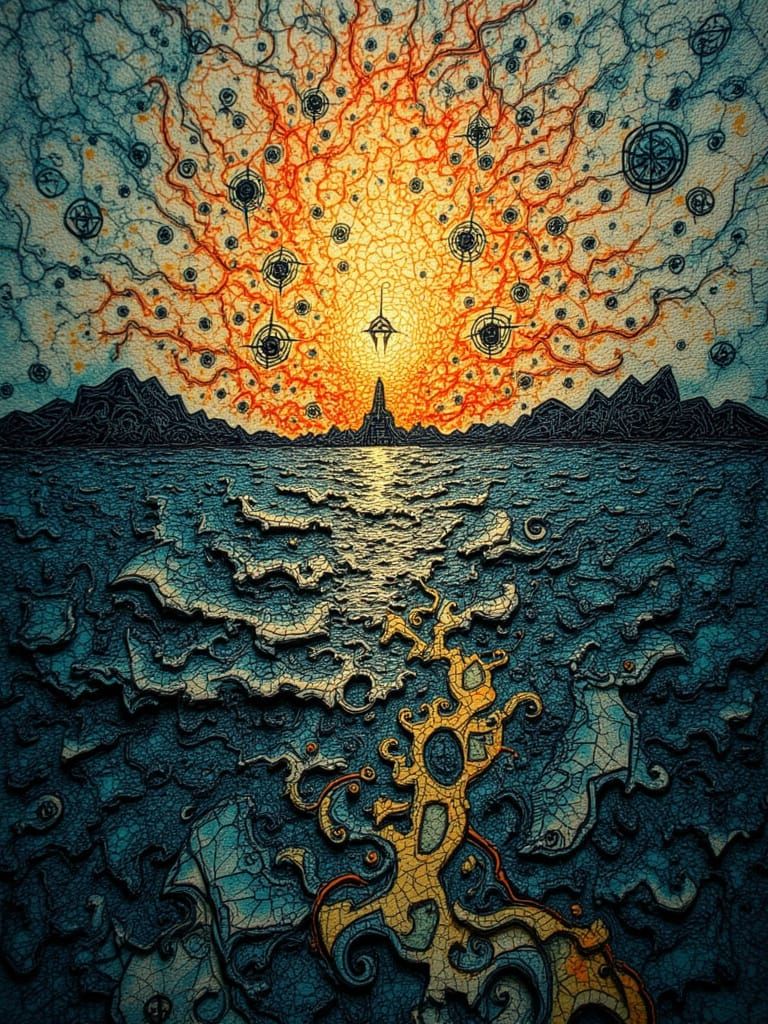 Abstract Shifting Horizons with Moody Cinema Palette